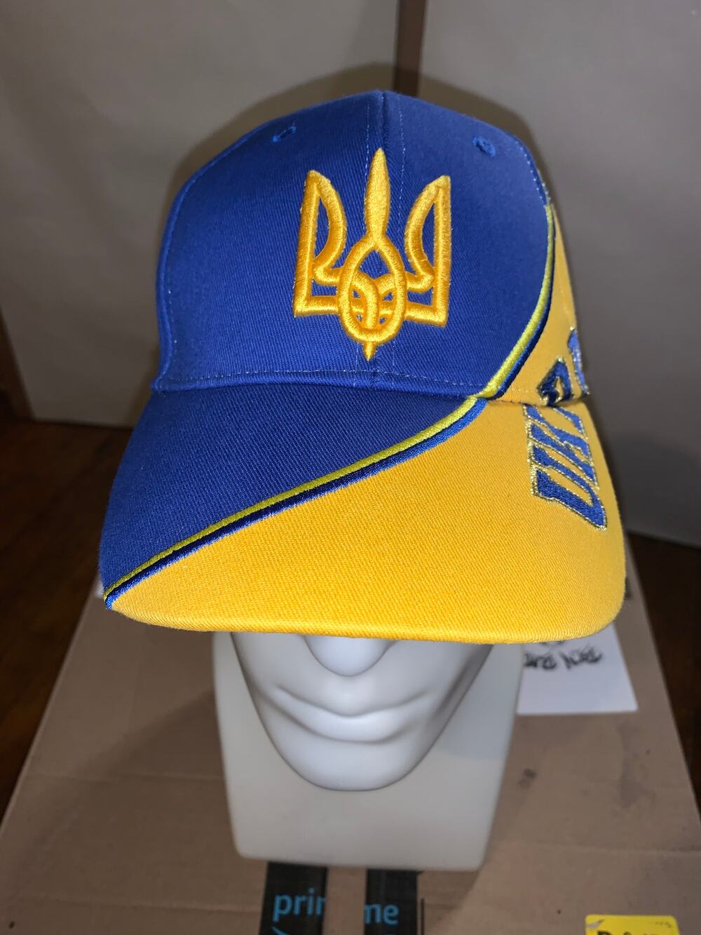 Ukraine Hat Blue Yellow Tryzub Trident Embroidered Adjustable Strapback Cap